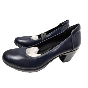Athlefit Women’s Slip‑On Heels | Blue Dress Shoes | Size 8.5